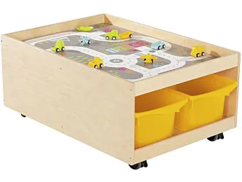 TABLE D'ACTIVITÉS MOBILE Babi Up 4 bacs + tapis de jeu "Circuit" + 9...