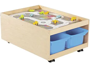 TABLE D'ACTIVITÉS MOBILE Babi Up 4 bacs + tapis de jeu "Circuit" + 9...