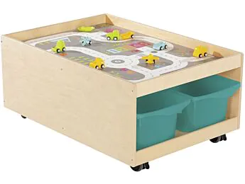 TABLE D'ACTIVITÉS MOBILE Babi Up 4 bacs + tapis de jeu "Circuit" + 9...