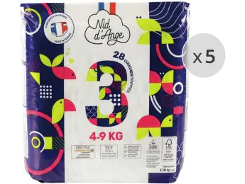 Bolquer d'un sol ús ecològic Nid d'ange 5 PAQUETS Mida 3 - 4/9 kg