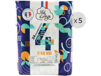 Bolquer d'un sol ús ecològic Nid d'ange 5 PAQUETS Talla 4 - 7/18 kg