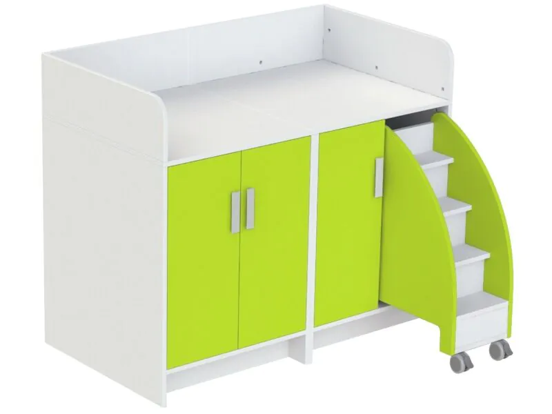 UNITAT DE CANVI KAZÉO 140 cm 9 prestatges, 3 portes i 1 escala