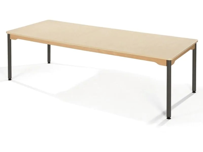 Tauler de taula de LAMINAT de 200x80 cm. Potes metàl·liques de color GRIS